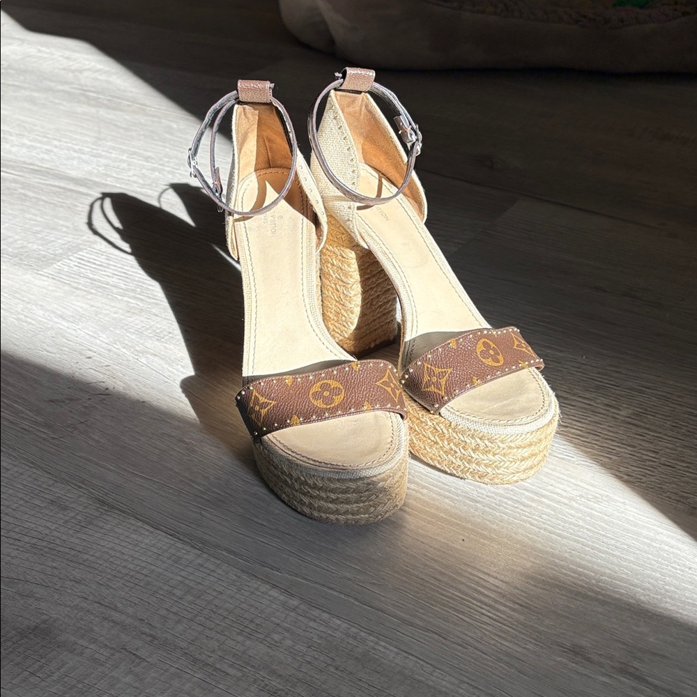 Louis Vuitton Espadrille Wedge Sandals - Picture 6 of 10